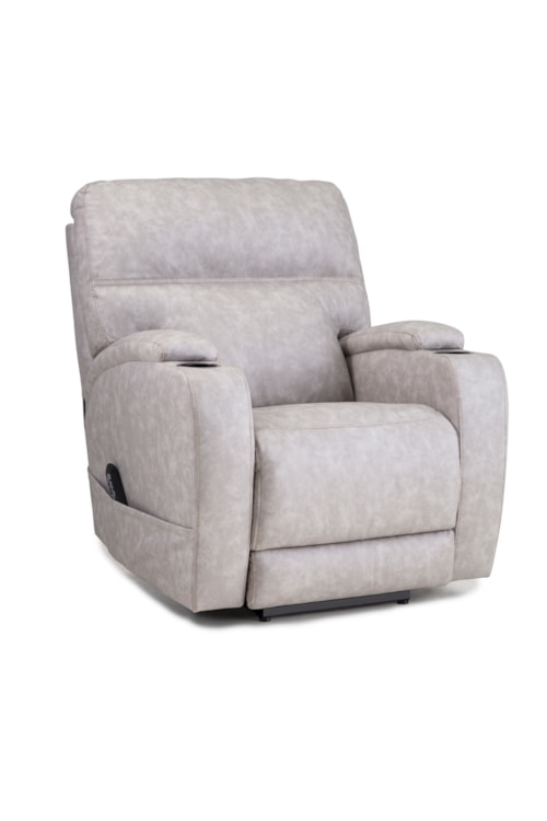 Contemporary Wall-Saver Power Recliner w/Cupholders