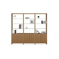 Contemporary 3-Shelf System with Glass Shelves