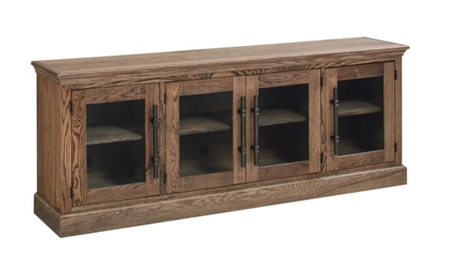 Traditional 85" Console Table with Glass Doors