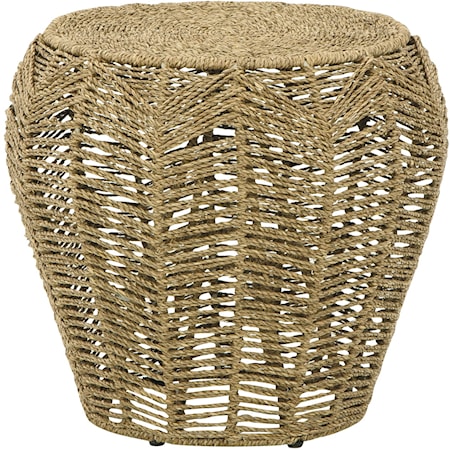 Boho Woven Seagrass Stool