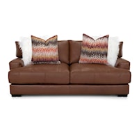 Casual Stationary Sofa with Track Armrests