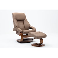Transitional Recliner with Adjustable Recline and Ottoman