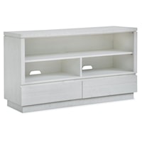 Contemporary 2-Drawer Sofa Table with Open Shelf Storage