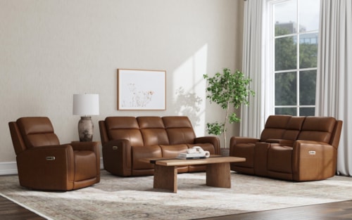 Transitional 3-Piece Power Reclining Living Room Set