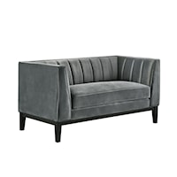 Contemporary Loveseat with Channel Back