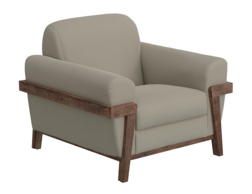 Rustic Accent Chair with Retro Rolled Arms
