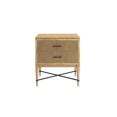 Reeded 2-Drawer Nightstand