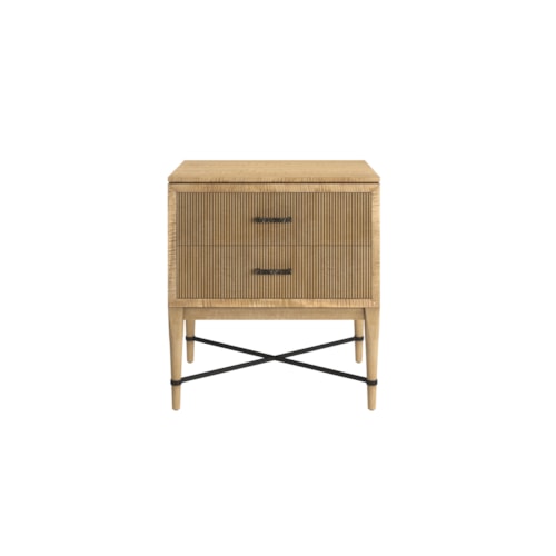 Contemporary 2-Drawer Reeded Nightstand
