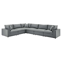 6-Piece Vegan Leather Sectional Sofa