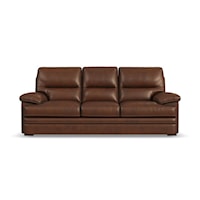 Casual Leather Sofa with Pillow Arms