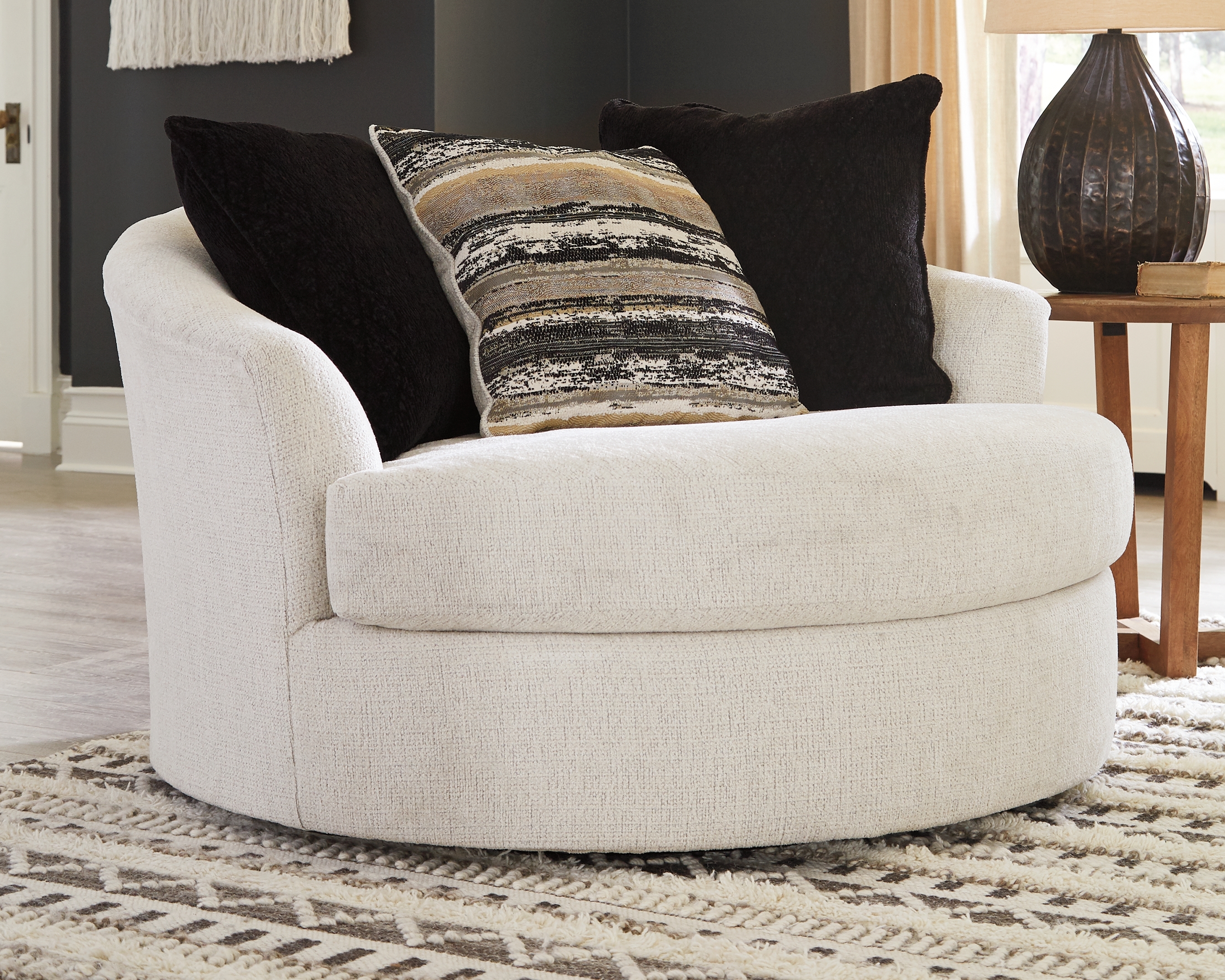 Oversized Round Swivel Chair