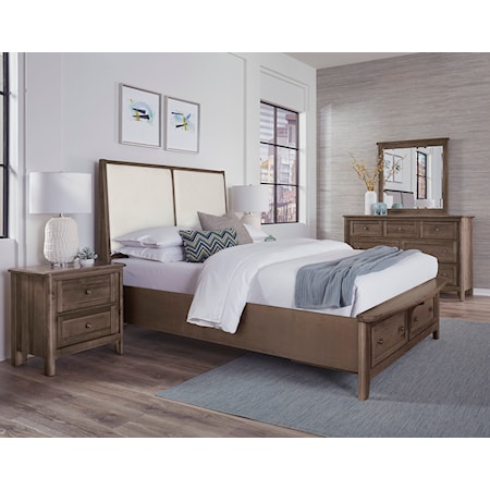 Queen Upholstered Storage Bed