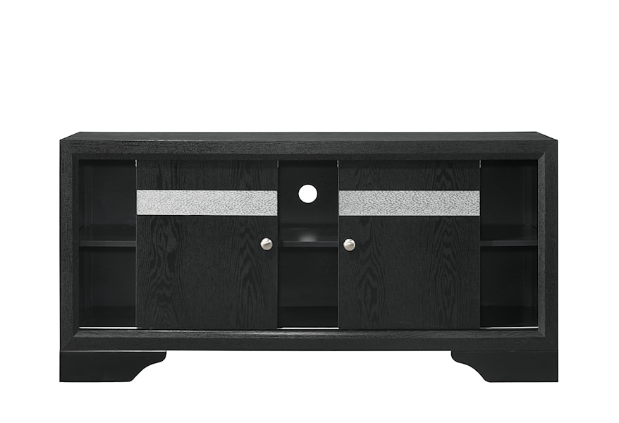 Crown Mark Regata Contemporary Black TV Stand | Royal Furniture | Wall units