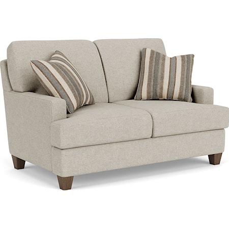 Contemporary Loveseat with Track Arms