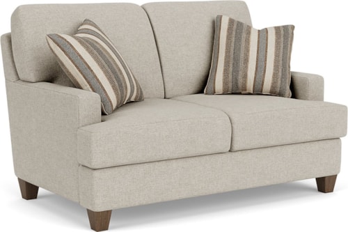 Contemporary Loveseat with Track Arms