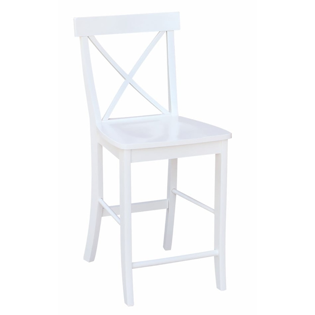 Carolina Dinette Hampton 24" X-Back Stool (RTA) in Pure White