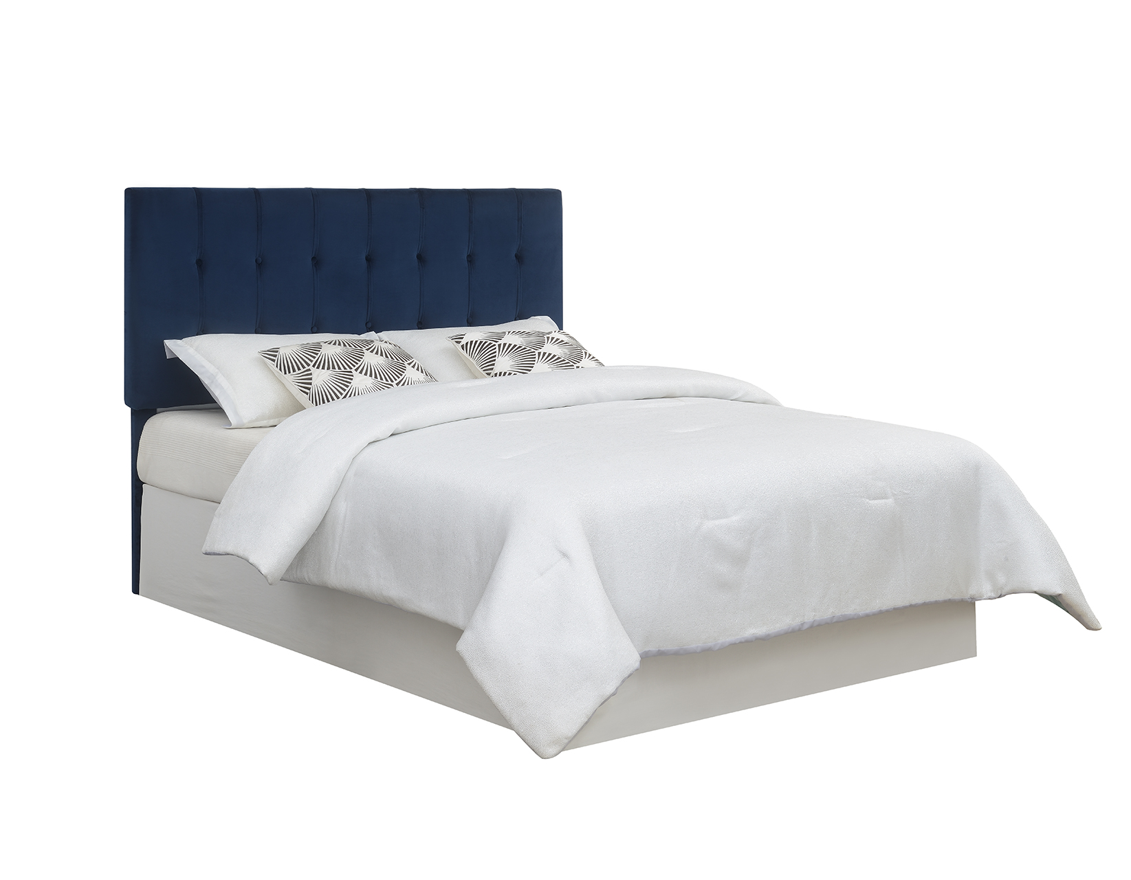 Queen Headboard, Blue Velvet