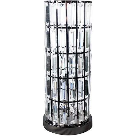Column Black Nickel Table Lamp