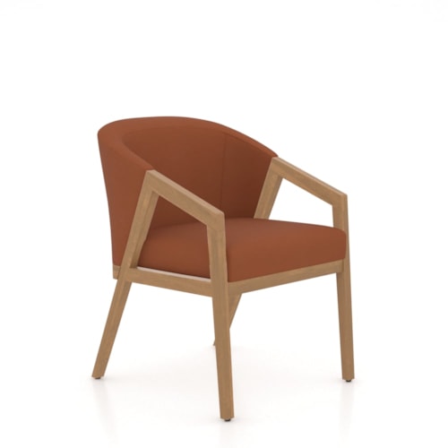 Contemporary Upholstered Chair with Curved Backrest