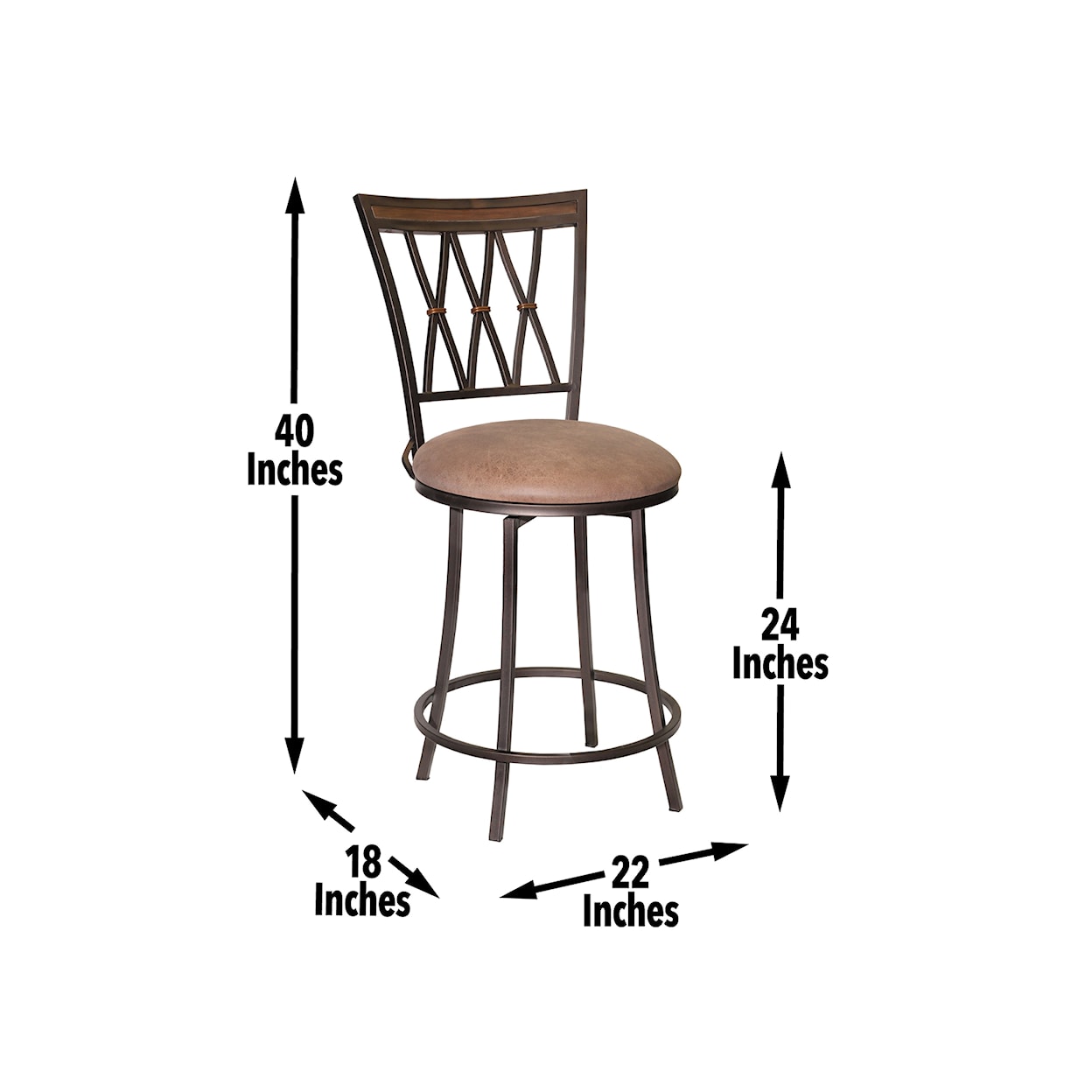 Steve Silver Settle SETTLE BROWN SWIVEL PUB STOOL |