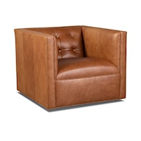 Contemporary Swivel Chair with Tuxedo Arms