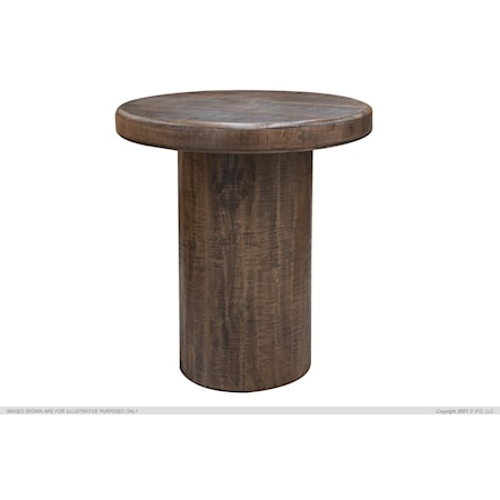 Suomi Coastal Solid Wood Pedestal End Table