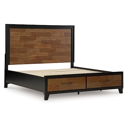 Queen Panel Storage Bed