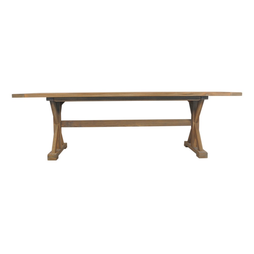Lloyd Flanders Teak 99" Rectangular Dining Table w/Trestle Base