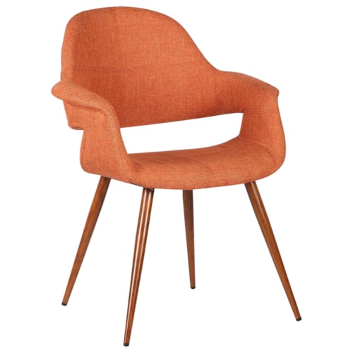 Mid-Century Modern Upholstered Dining Arm Chair