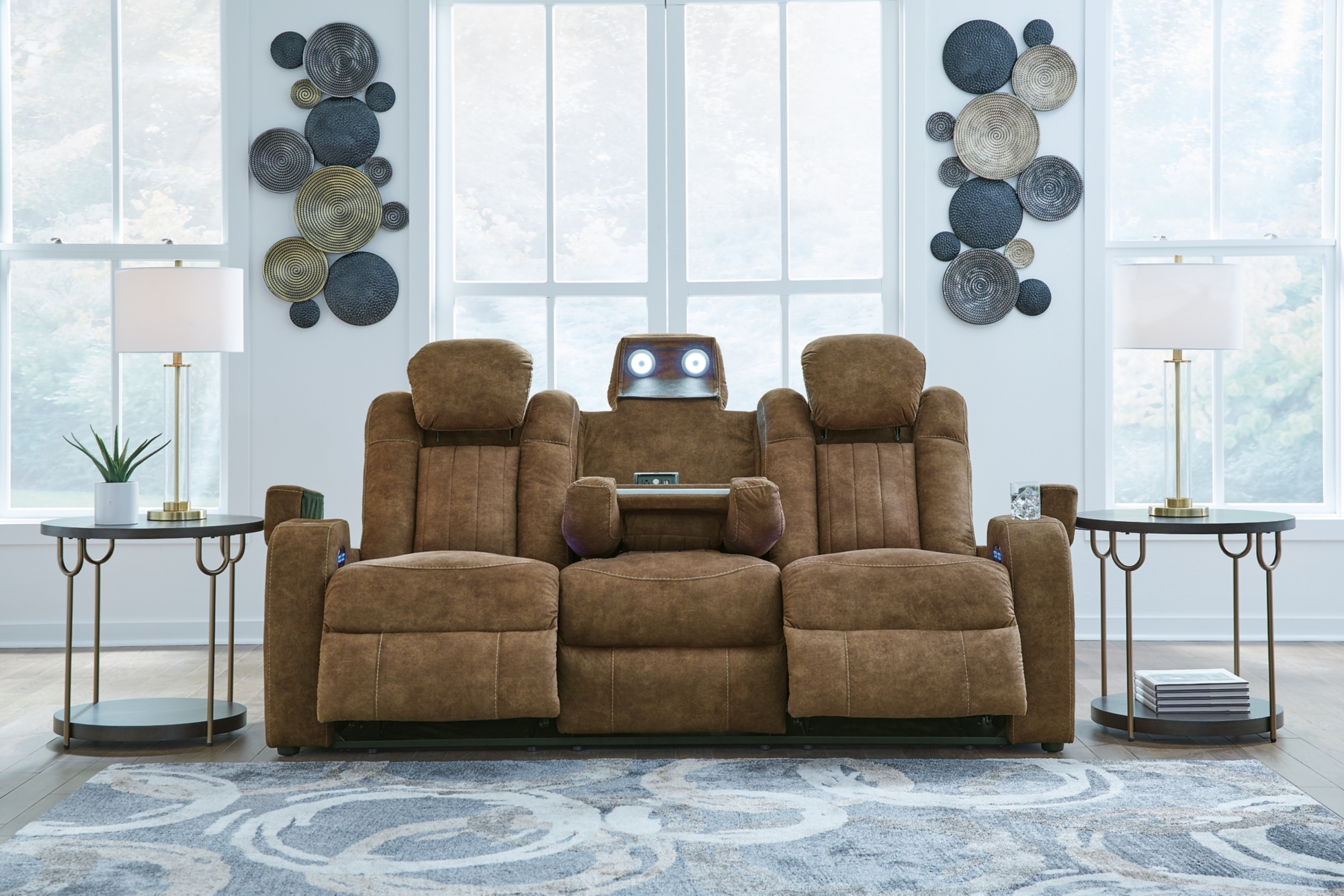 Signature Design by Ashley Wolfridge Power Reclining Sofa And Power Recliner
