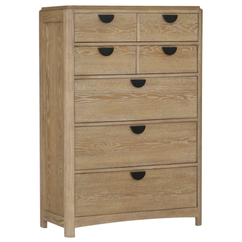 Transitional 5-Drawer Bedroom Chest with Felt-Lined Drawer