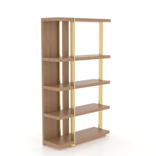 Contemporary Versatile Shelf-Style Buffet with Gold Metal Accents
