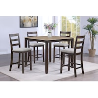 Branson Transitional 5-Piece Counter Height Dining Set