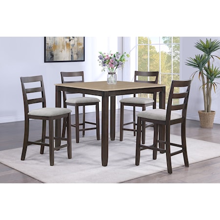 Branson Transitional 5-Piece Counter Height Dining Set