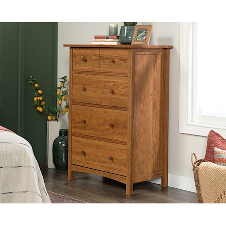 Farmhouse Four-Drawer Bedroom Chest with Easy-Glide Drawers