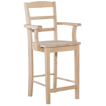 24" Madrid Counter Stool w/ Arms