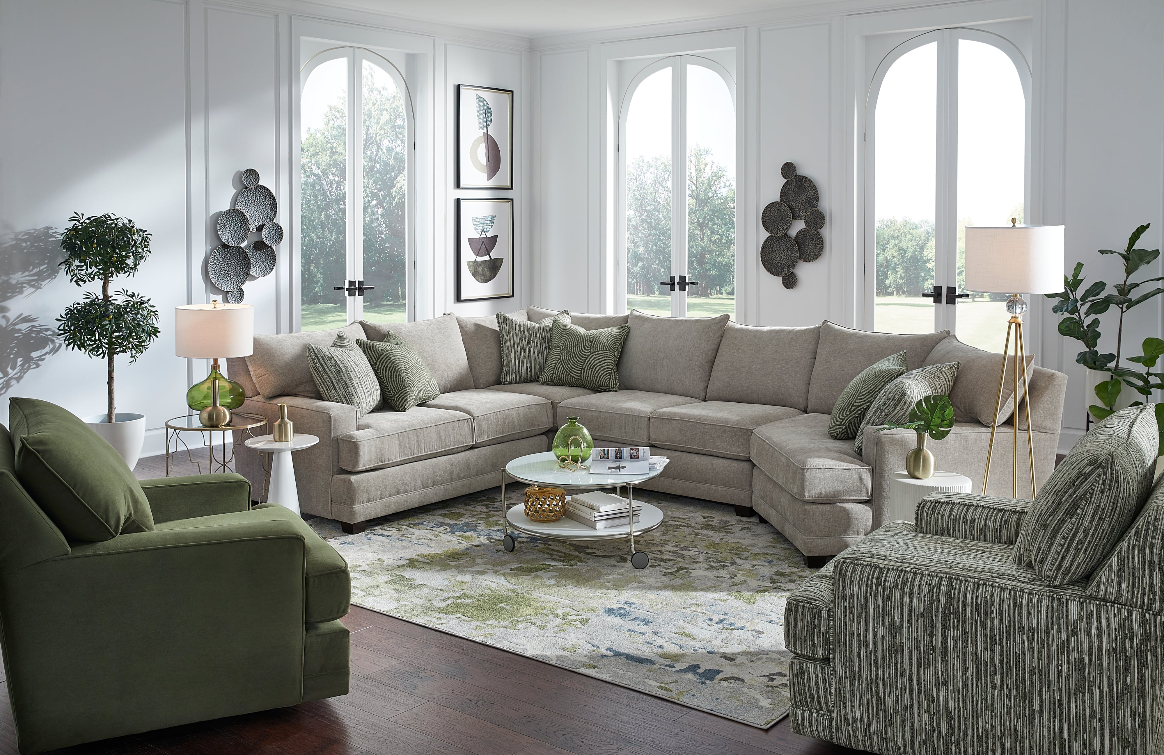 5-Seat Sectional Sofa with Cuddler