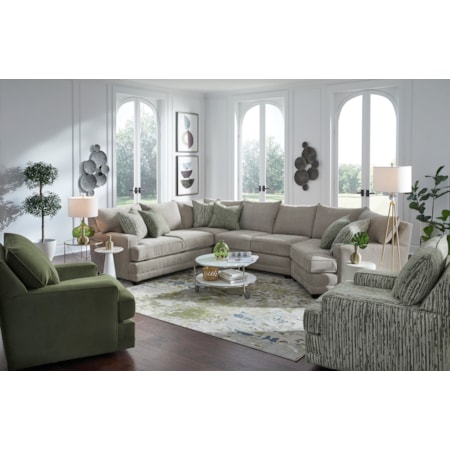 5-Seat Sectional Sofa with Cuddler