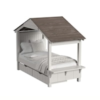 Farmhouse Complete Twin Bed with Full Roof