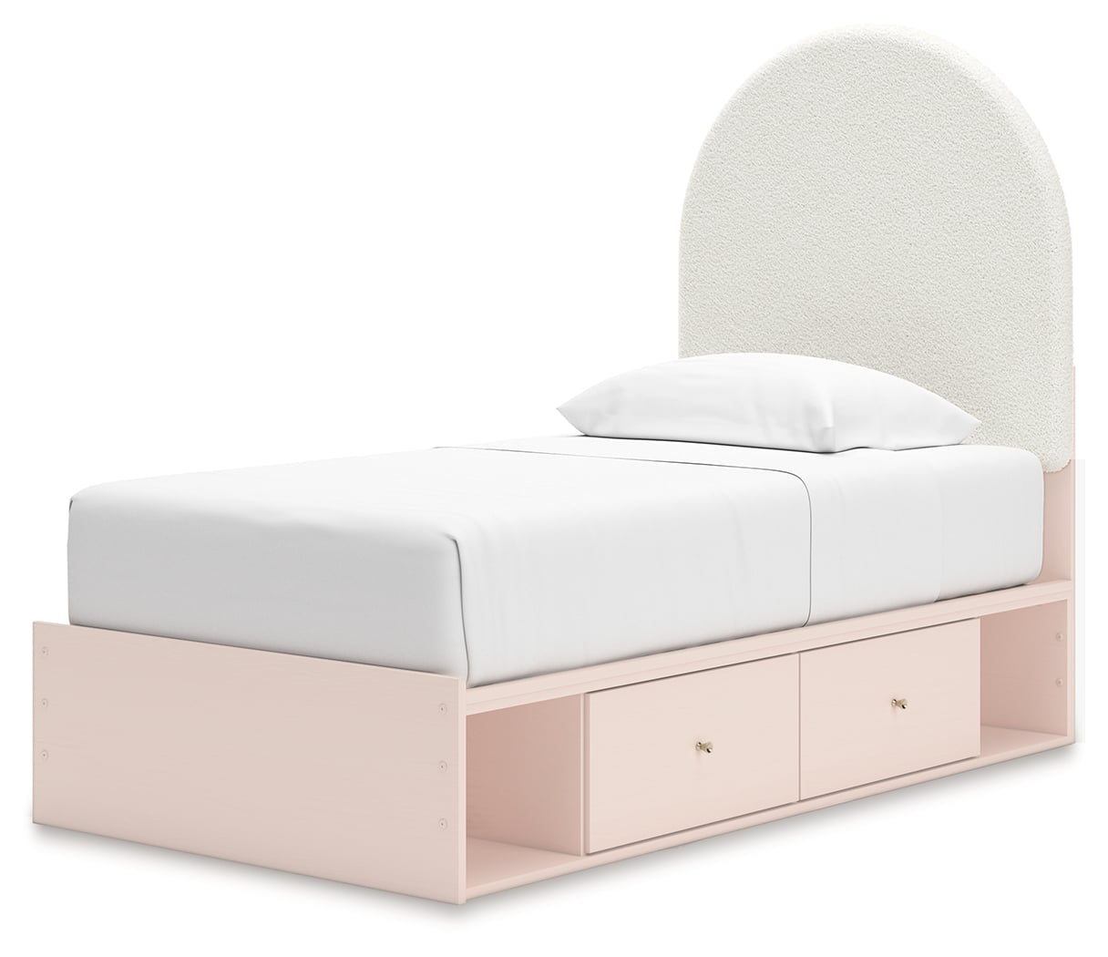 Twin Upholstered Panel Bed With Storage