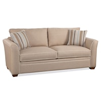 Transitional Queen Sleeper Sofa with Wood Legs