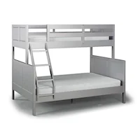 Transitional Twin Over Full Bunk Bed with Angled Bunk Ladder