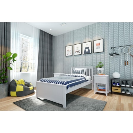 Youth Twin Single Bed in White