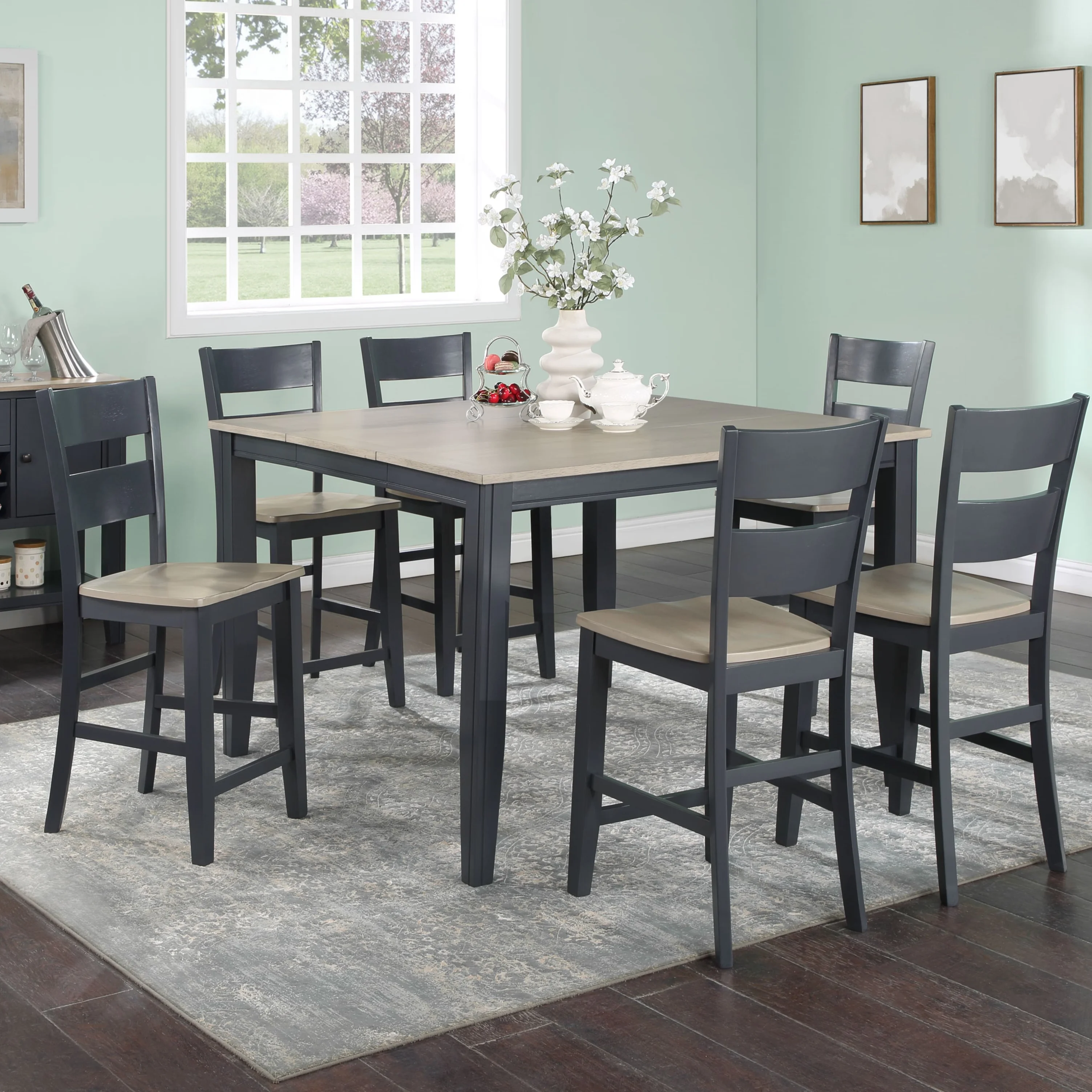 HH Barry 77433 Casual 7-Piece Counter Height Dining Set | Walker's ...