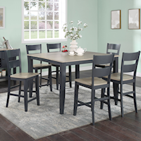 Casual 7-Piece Counter Height Dining Set