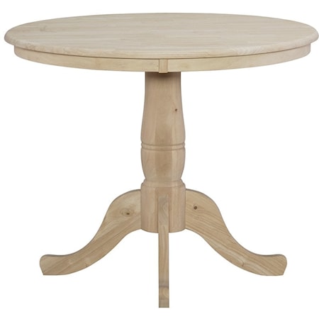36" Round Table Top w/ Traditional Pedestal