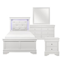 Glam 4-Piece Twin Bedroom Set with LED Lighting