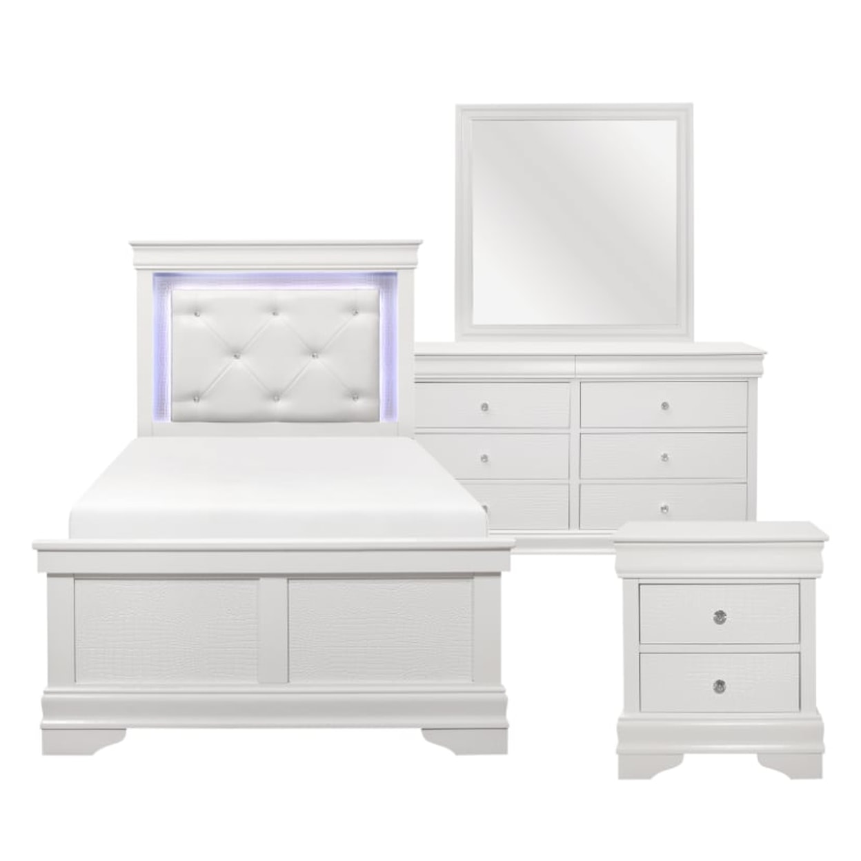 Homelegance Furniture Lana 4-Piece Twin Bedroom Set