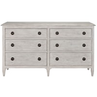 Transitional 6-Drawer Dresser with Removable Jewelry Trays