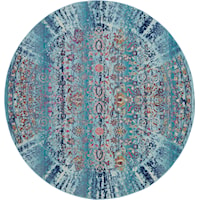 6'  Blue Round Rug